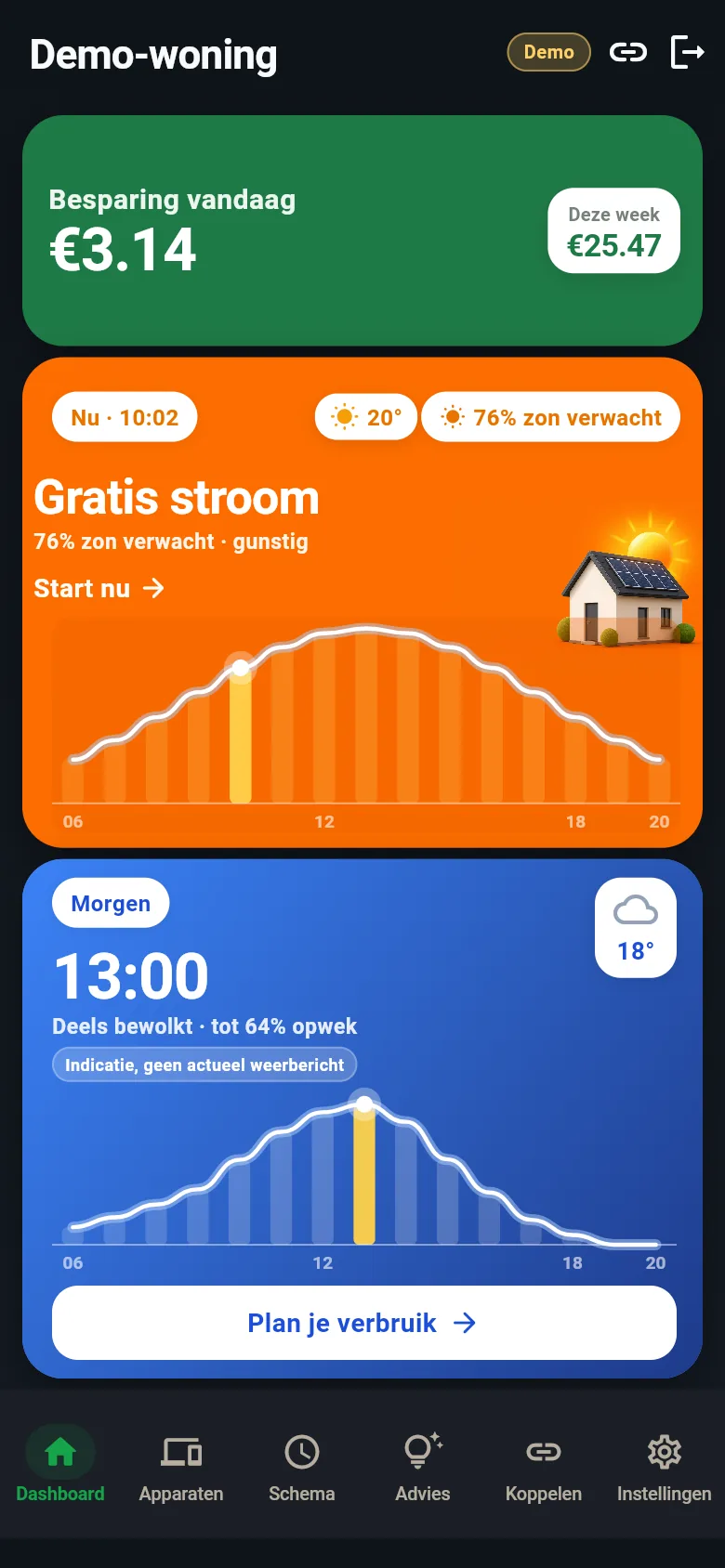 Slimme meter verbruik in euro's in ThuisSaldo